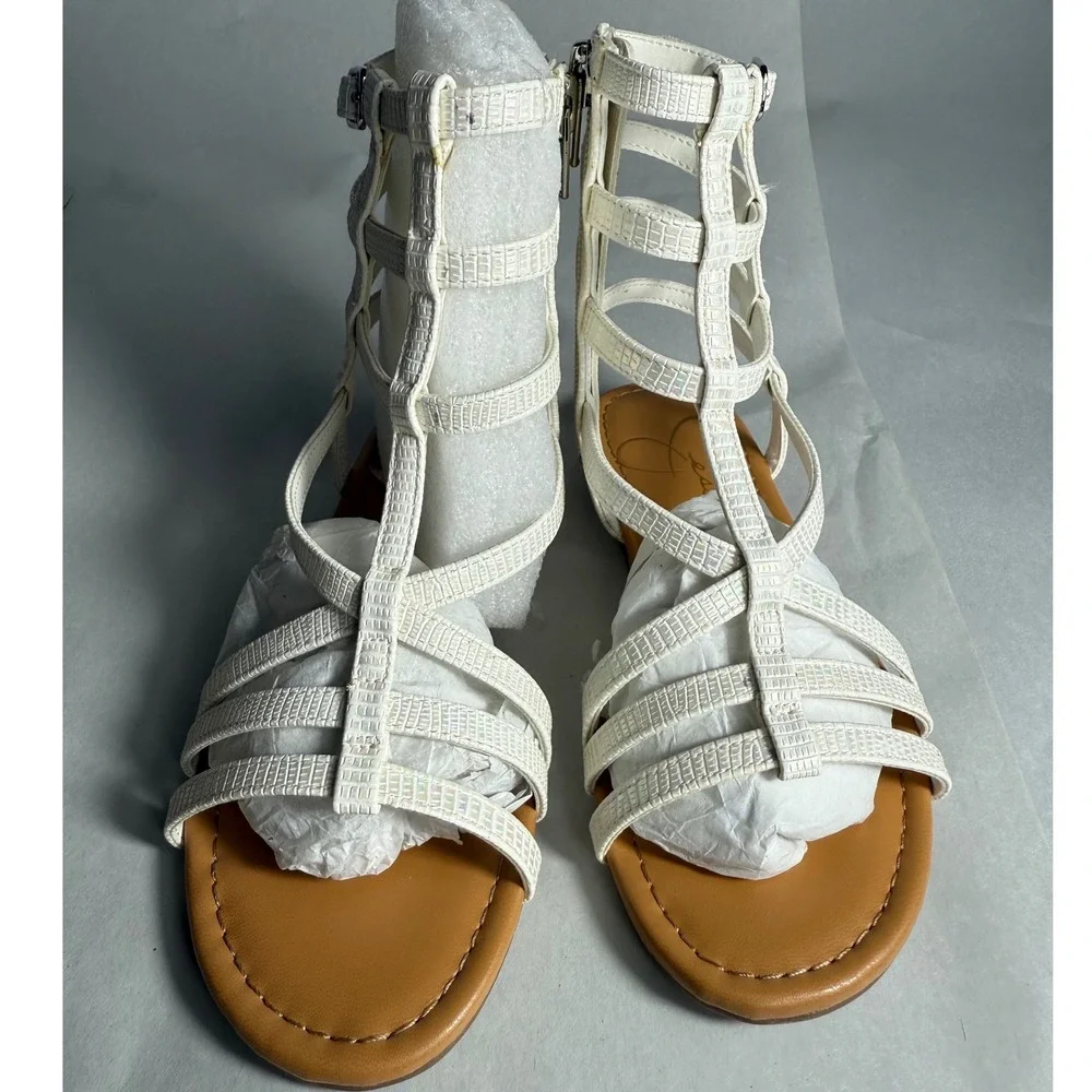 Jessica Simpson Ronni Gladiator Sandals Strappy iridescent White Kids Size 1